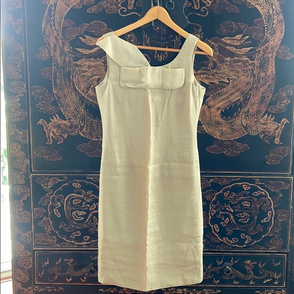 Giorgio Armani Linen Bow OrganzaFlattering Dress 8 - Picture 2 of 13